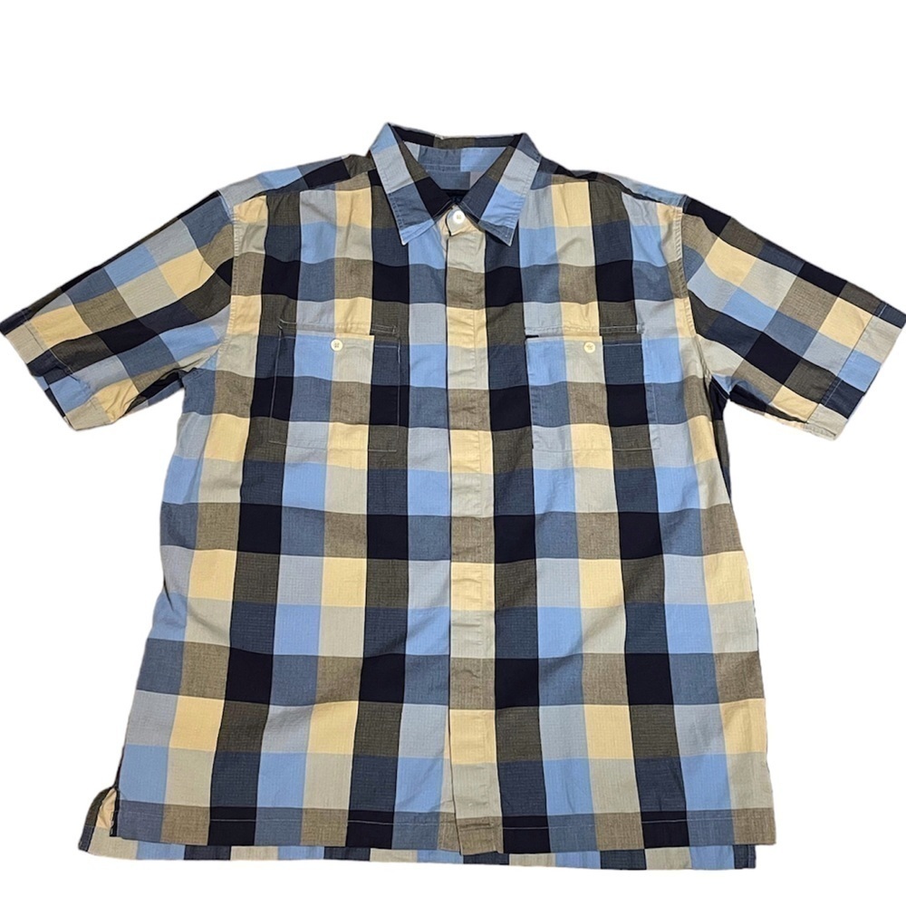 Enyce vintage men’s button down collar short sleeve shirt 100% cotton